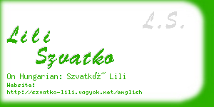 lili szvatko business card